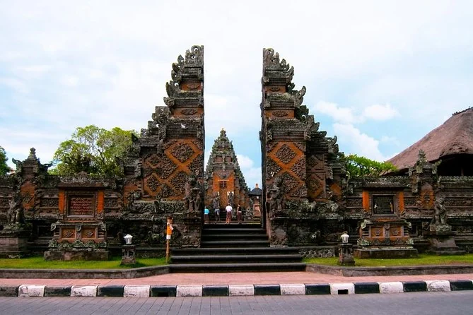 A carved split gate at a Balinese village temple